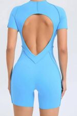 Sırtı Açık Jumpsuit - Mavi - Görsel 2