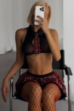 Valentina Dekoltyeli File Çorap - Kırmızı - Görsel 2