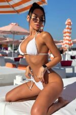 Vanessa Taşlı Tanga Bikini - Beyaz - Görsel 5