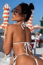 Vanessa Taşlı Tanga Bikini - Beyaz - Görsel 2