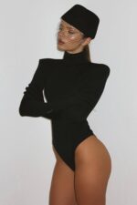 Vatkalı Serebra Bodysuit - Siyah - Görsel 4