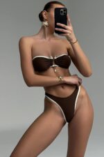 Veronica Straplez Bikini - Kahverengi - Görsel 4