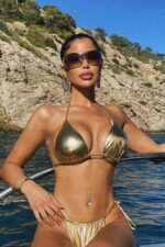 Vika Büzgülü İpli Bikini - Altın - Görsel 7