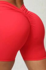 Yoga Büzgülü Şort - Kırmızı - Görsel 6