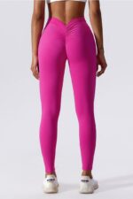 Yoga Büzgülü Tayt - Pembe