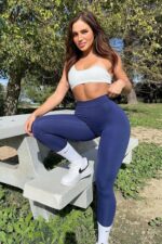 Yoga Büzgülü Tayt - Lacivert - Görsel 5