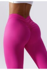 Yoga Büzgülü Tayt - Pembe - Görsel 3
