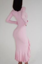 Amanda Uzun Elbise - Pembe - Görsel 4