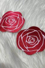 Güllü Göğüs Sticker - Kırmızı - Görsel 3