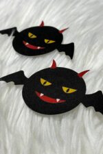 Halloween Yarasa Göğüs Sticker - Siyah - Görsel 4