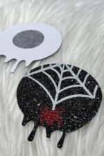 Örümcek Ağı Göğüs Sticker - Siyah - Görsel 2