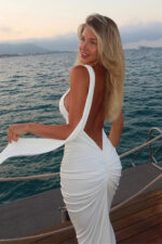Evangelina Gece Elbisesi - Beyaz - Görsel 5