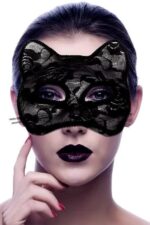 Kitten Dantel Maske - Siyah