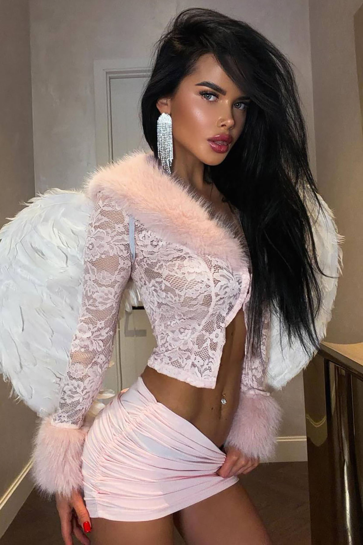 daria-tuylu-ikili-elbise-pembe-9900.jpg Daria Tüylü İkili Elbise - Pembe - Görsel 1