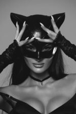 Kedi Kadın Fantezi Maske - Siyah - Görsel 4