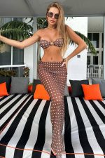 Alyana Brazilian Bikini Üçlü Set - Kahverengi - Görsel 2