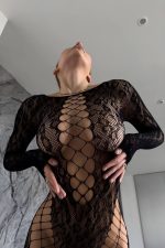 Juli Leopar Desen Vücut Çorabı - Siyah - Görsel 7