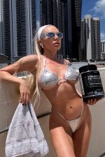 Julia Parlak Kumaş Mikro Tanga Bikini - Gümüş - Görsel 9