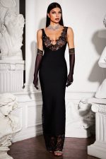 Mila Luxury Dantelli Elbise - Siyah - Görsel 7