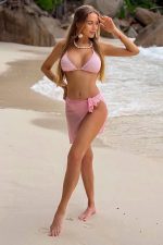 Mary Üçlü Brazilian Bikini Set - Pembe - Görsel 7