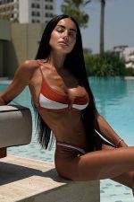 Mina V Dekolteli Brazilian Bikini - Kahverengi - Görsel 4