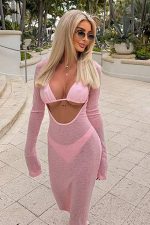 Nadya Üçlü Brazilian Bikini Takım - Pembe