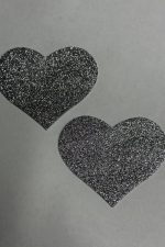 Simli Kalpli Göğüs Ucu Sticker - Gümüş