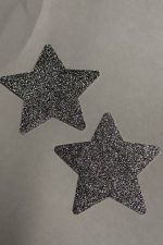 Simli Yıldız Göğüs Ucu Sticker - Gümüş
