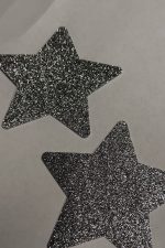 Simli Yıldız Göğüs Ucu Sticker - Gümüş - Görsel 3