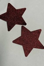 Simli Yıldız Göğüs Ucu Sticker - Kırmızı
