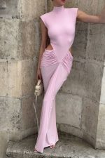 Arisa Kolsuz Maxi Elbise - Pembe - Görsel 6