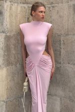 Arisa Kolsuz Maxi Elbise - Pembe - Görsel 7