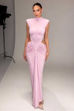 Arisa Kolsuz Maxi Elbise - Pembe - Görsel 11