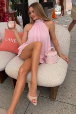 Dasha Pileli Mini Elbise - Pembe - Görsel 5