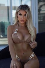 Elmas Taş Zincirli Bikini - Kahverengi - Görsel 3