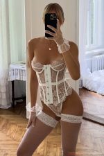 İrene Dantel Korse - Beyaz - Görsel 2