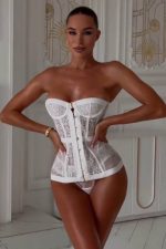 Kristina Vintage Korse - Beyaz - Görsel 2