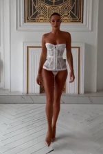 Kristina Vintage Korse - Beyaz - Görsel 3