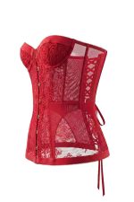 Kristina Vintage Korse - Kırmızı - Görsel 4