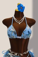 Lera Üçlü Brazilian Bikini Set - Mavi - Görsel 2