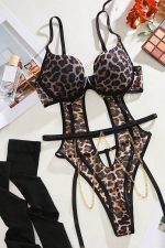 Martina Pushup Fantezi Bodysuit - Leopar - Görsel 7