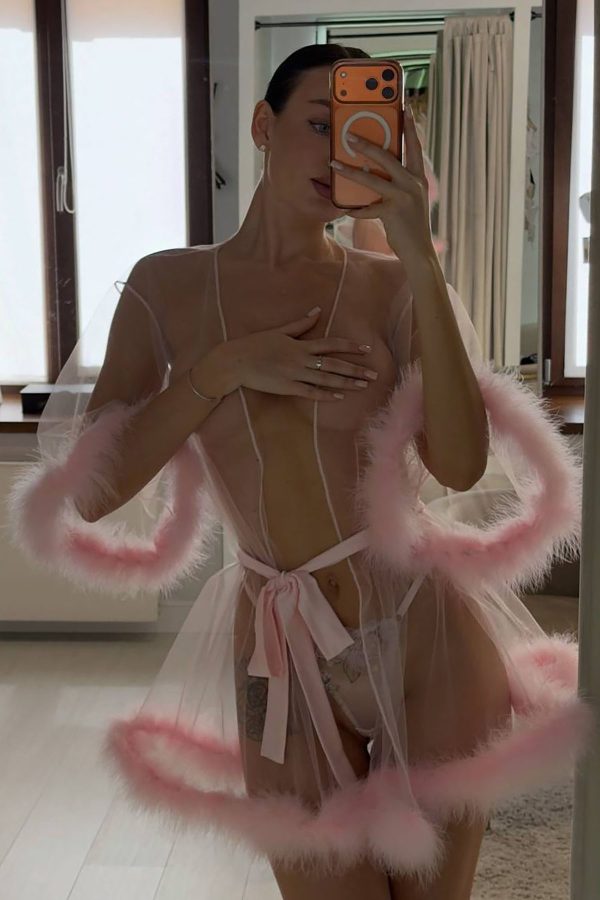 Oksana Tül Sabahlık - Pembe