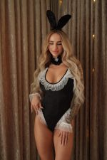 Vika Kadife Fantezi Tavşan Kostümü - Siyah - Görsel 4